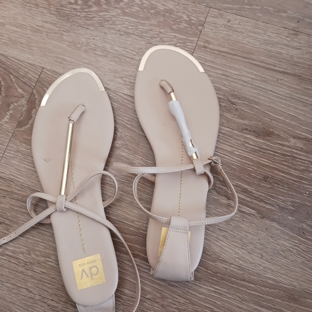 Dolce Vita tan and gold sandals size 11